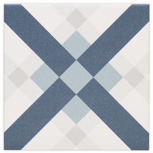 Tesseract Blue, Grey, White modern matte porcelain decorative pattern tile for residential bathroom and kitchen floor imported from Italy, Self more decor 4 available from TilesInspired Canada's Online Tile Store delivering across Ontario and Quebec, including Toronto, Montreal, Ottawa, London, Windsor, Kitchener, Muskoka, Barrie, Kingston, Hamilton, and Niagara decoration idea