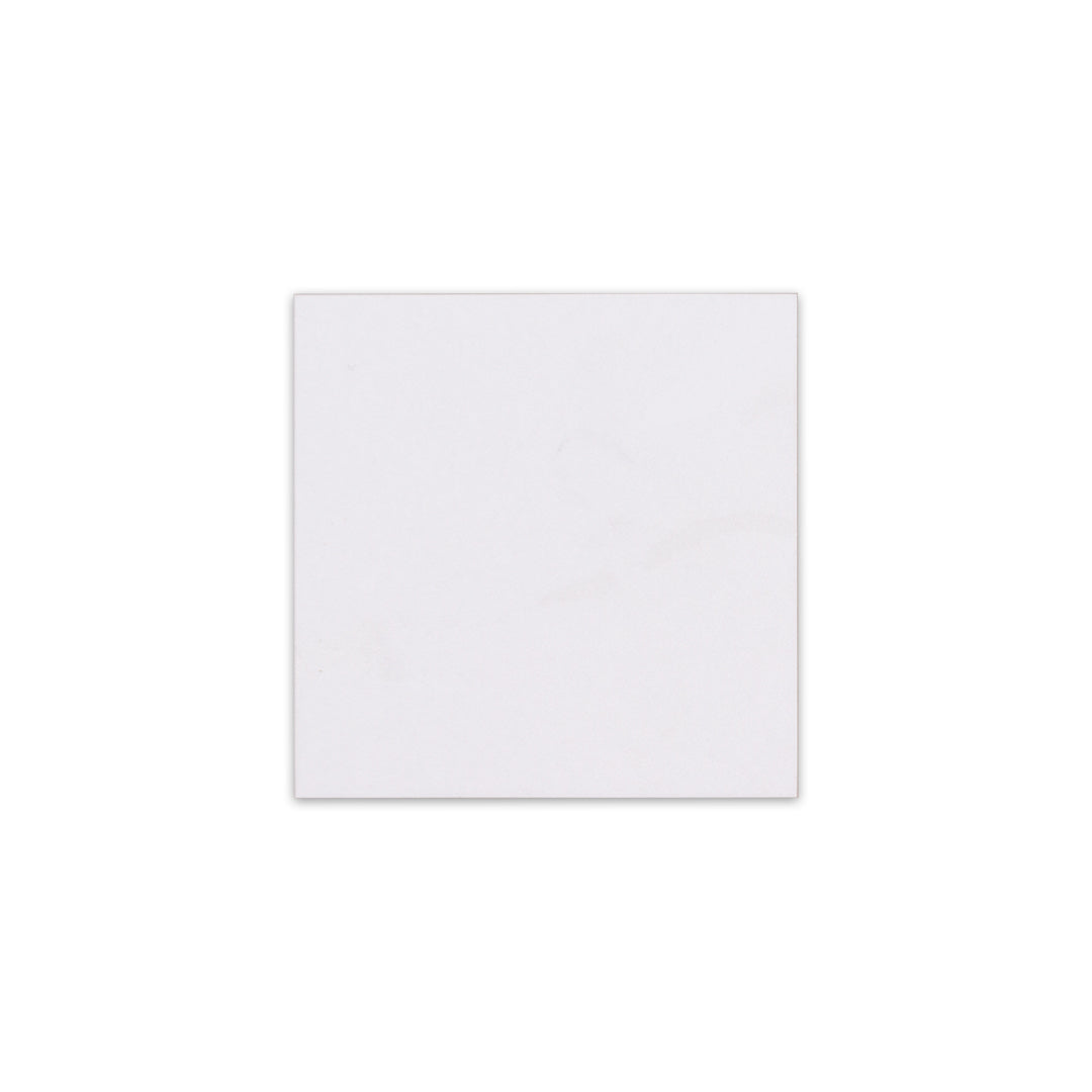 A single 5x5 white marble look matte finish tile.