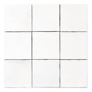 Ariel view of a group of glossy 4x4 textured white tile. 
