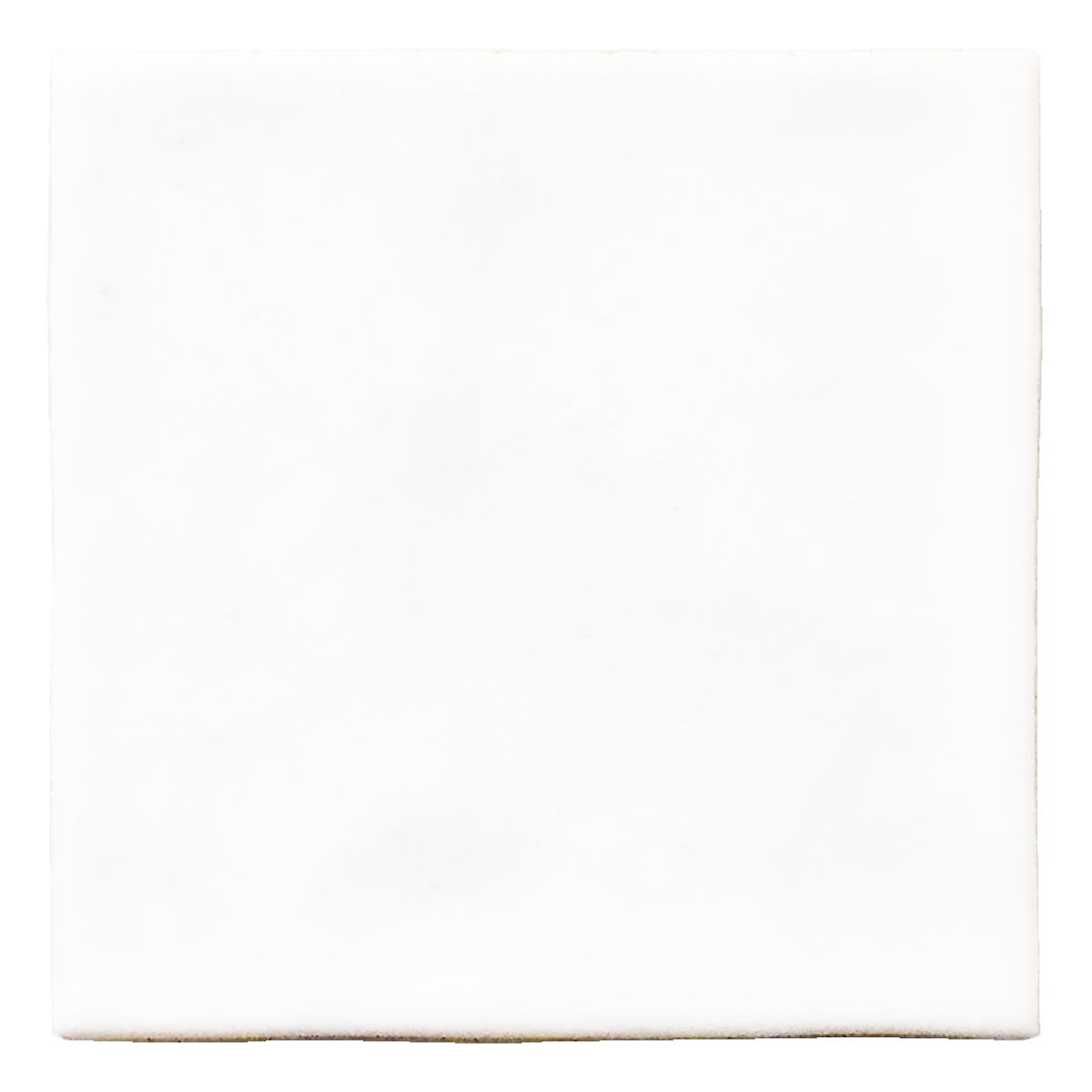 Ariel view of a single 4x4 glossy textured white tile. 