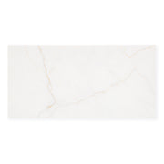 Ariel view of a 12x24 sanctuary bianco marble look white tiles with fine grey veining 