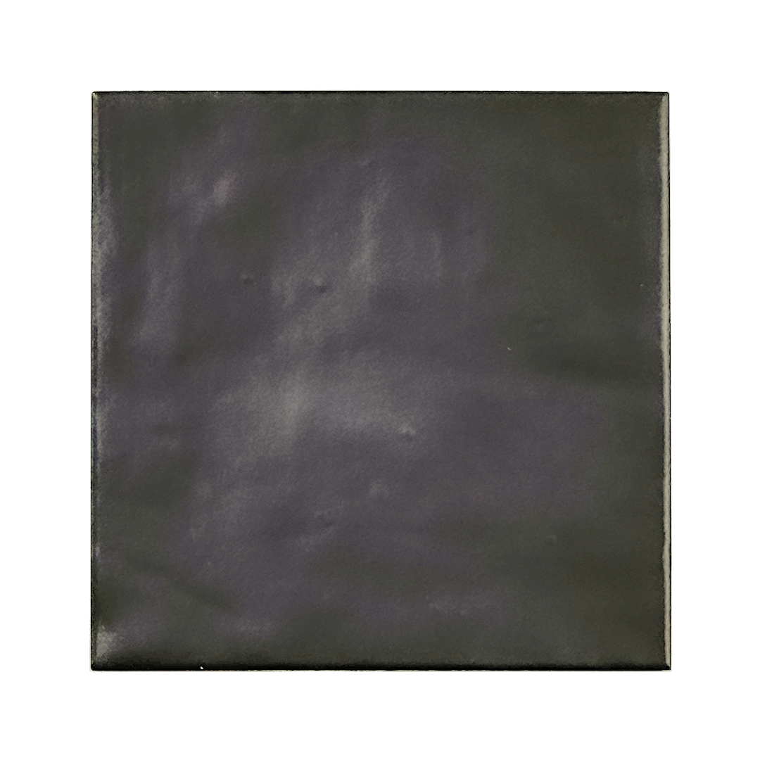 Ariel view of a single 5x5 matte carbon black textured tile. 