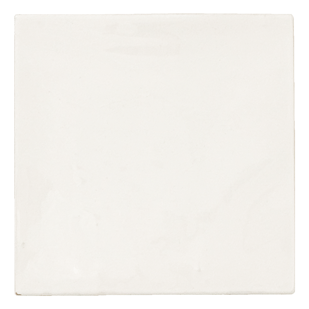 Ariel view of single powder white 5x5 glossy tile 