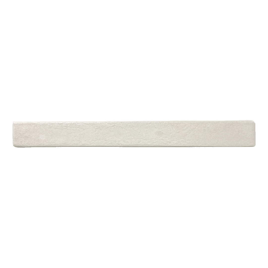 Ariel view of a single offwhite 2x18 brick look tile. 