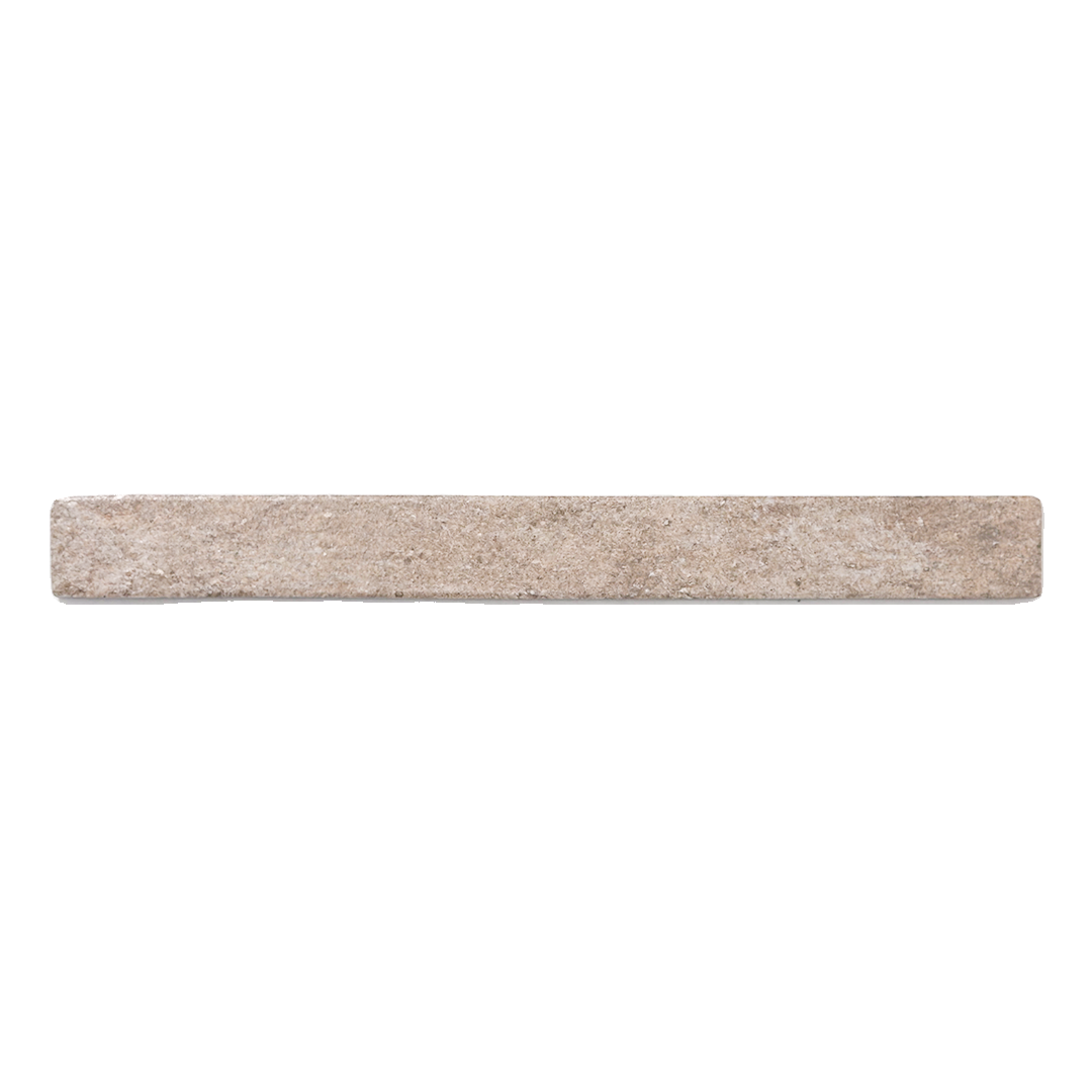 Ariel view of a single beige 2x18 brick look tile. 