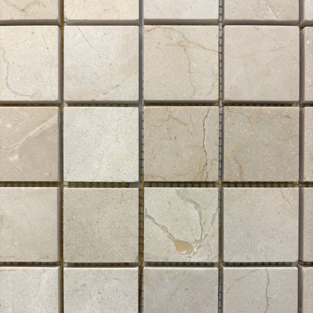 Marfil Honed Square Mosaic (2 x 2) - 30% mark-down