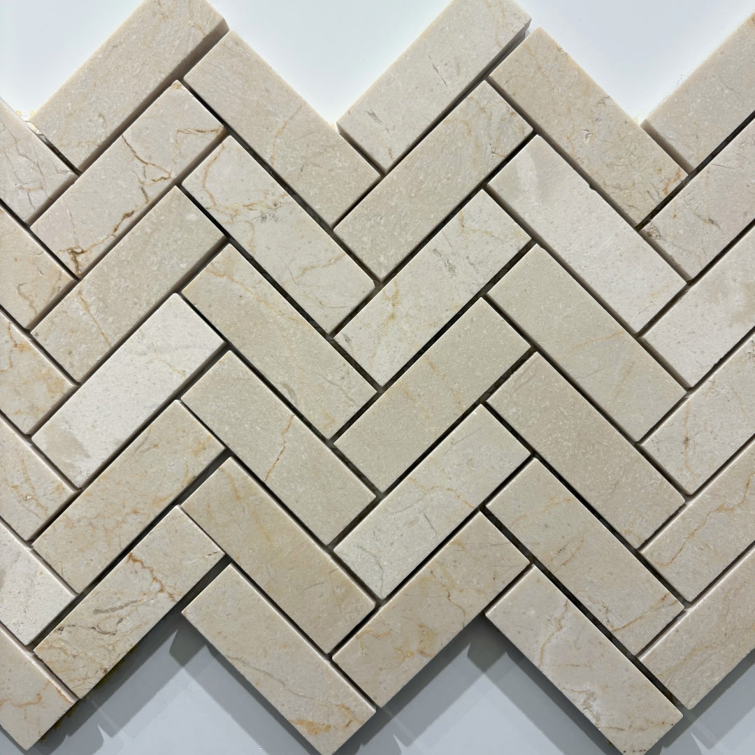 Marfil Polished Herringbone (5/8 x 1 1/4) - 30% markdown