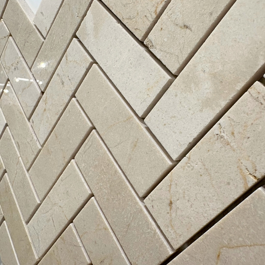Marfil Polished Herringbone (5/8 x 1 1/4) - 30% markdown