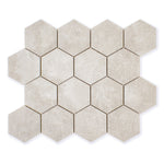 Saltstone Taupe Hexagon Mosaic (3" X 3")