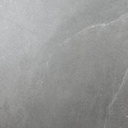 Close up of a 24x48 dark grey stone look tile with light thin delicate limestone look veining. 