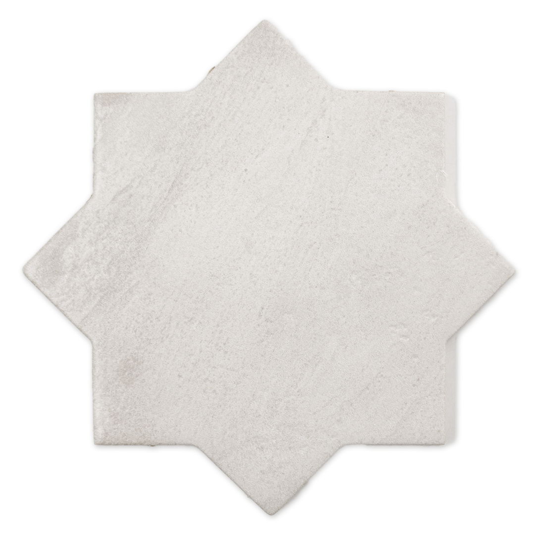 A star shaped tile in white matte