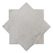 A star shaped tile in grey stone matte