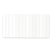 a single white fluted kitkat style wall tile in matte 4.5x9