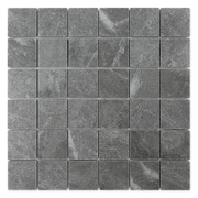 A grey 2x2 stone look mosaic tile sheet