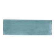 A single 2x6.5 aqua watery blue matte subway bars tile. 