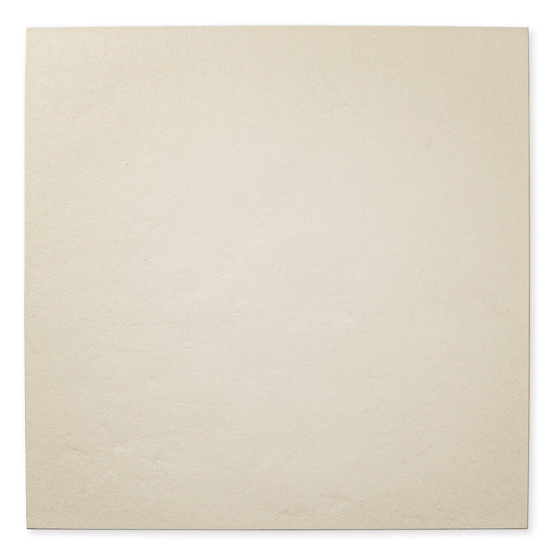 Beige 12x12 tile ariel view of one square tile with a soft stone appearance and texture. 