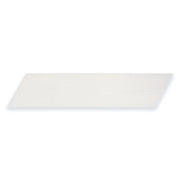 Ariel view of a single 4x20 chevron wood look tile in white. 