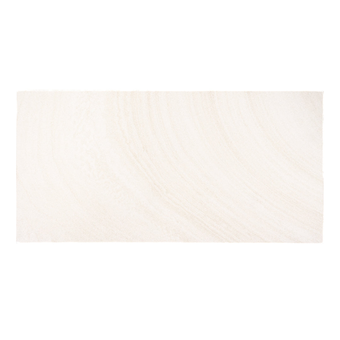 A single solenne white stone look rectangle large tile perfect for commercial and residential floors and walls