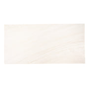 A single solenne white stone look rectangle large tile with lovely subtle stone veining for a classic but minimalist look