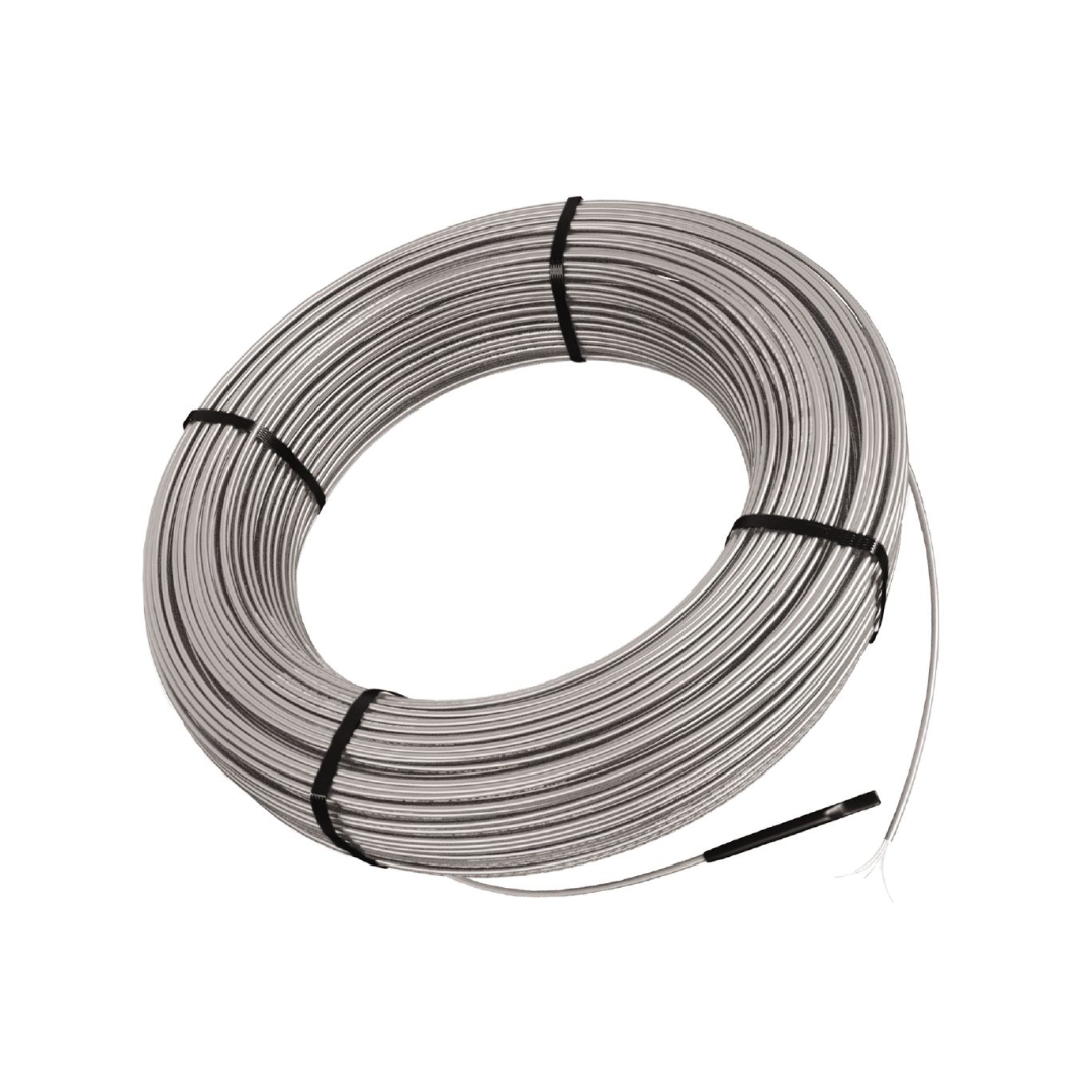 Electric radiant floor heating cables used with Schluter DITRA-HEAT membrane