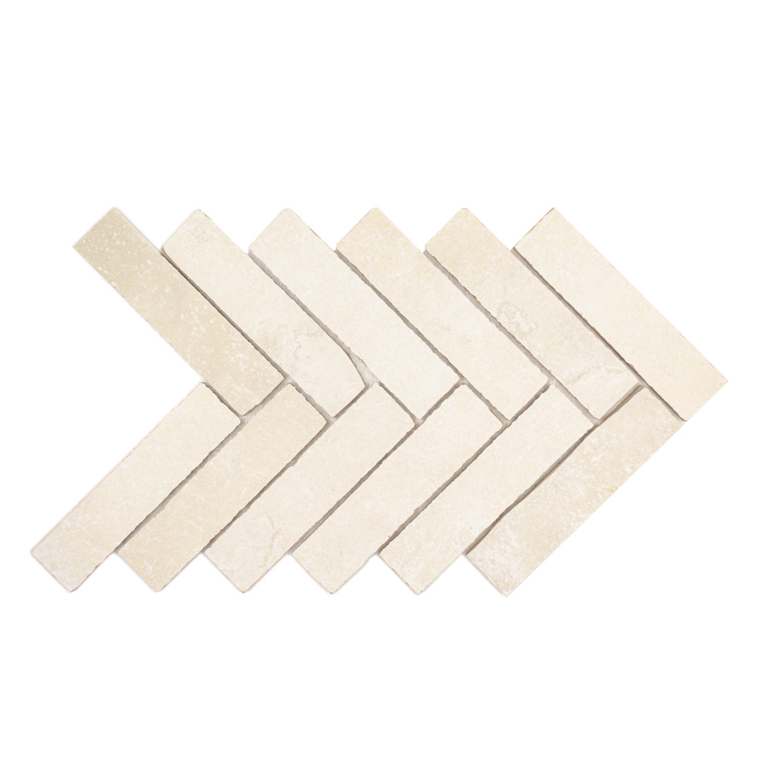 Tumbled White Herringbone Mosaic (2