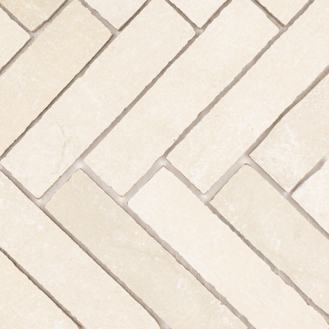 Tumbled White Herringbone Mosaic (2