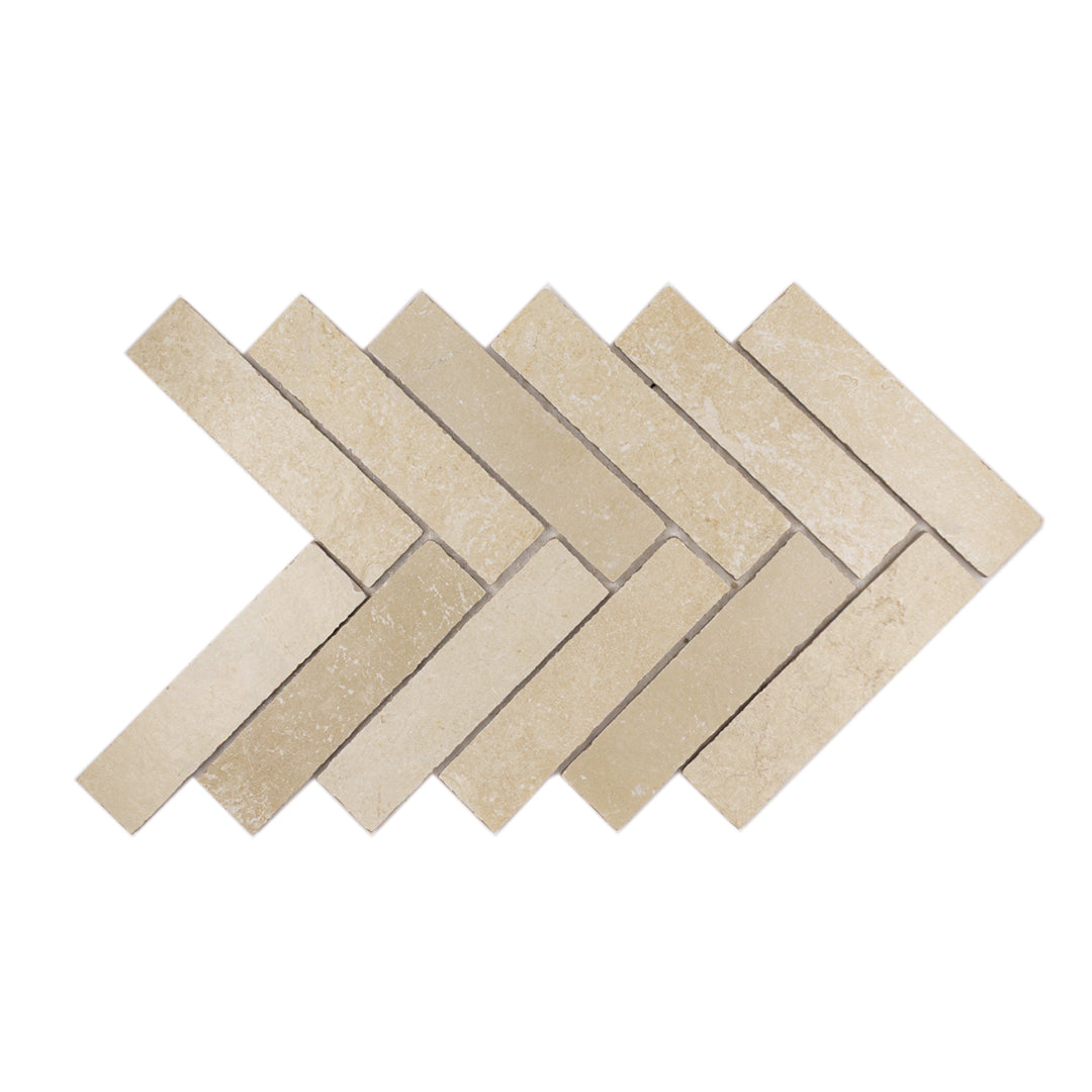 Tumbled Beige Herringbone Mosaic (2