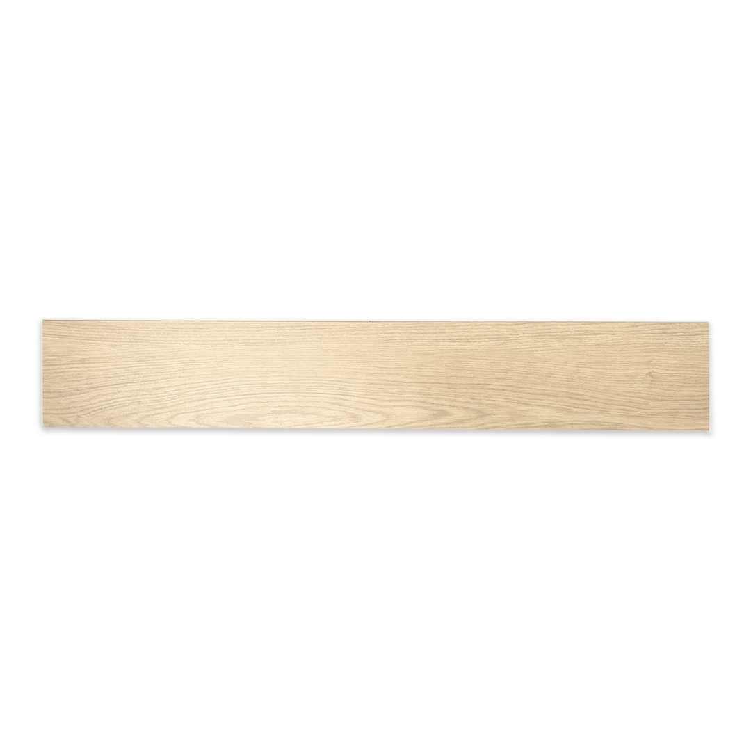 a single 6" X 35" vanilla wood look plank tile for floors or walls. 