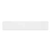A white 17.5" X 3.25" plank look tile with subtle texture and pattern for floors or walls. 