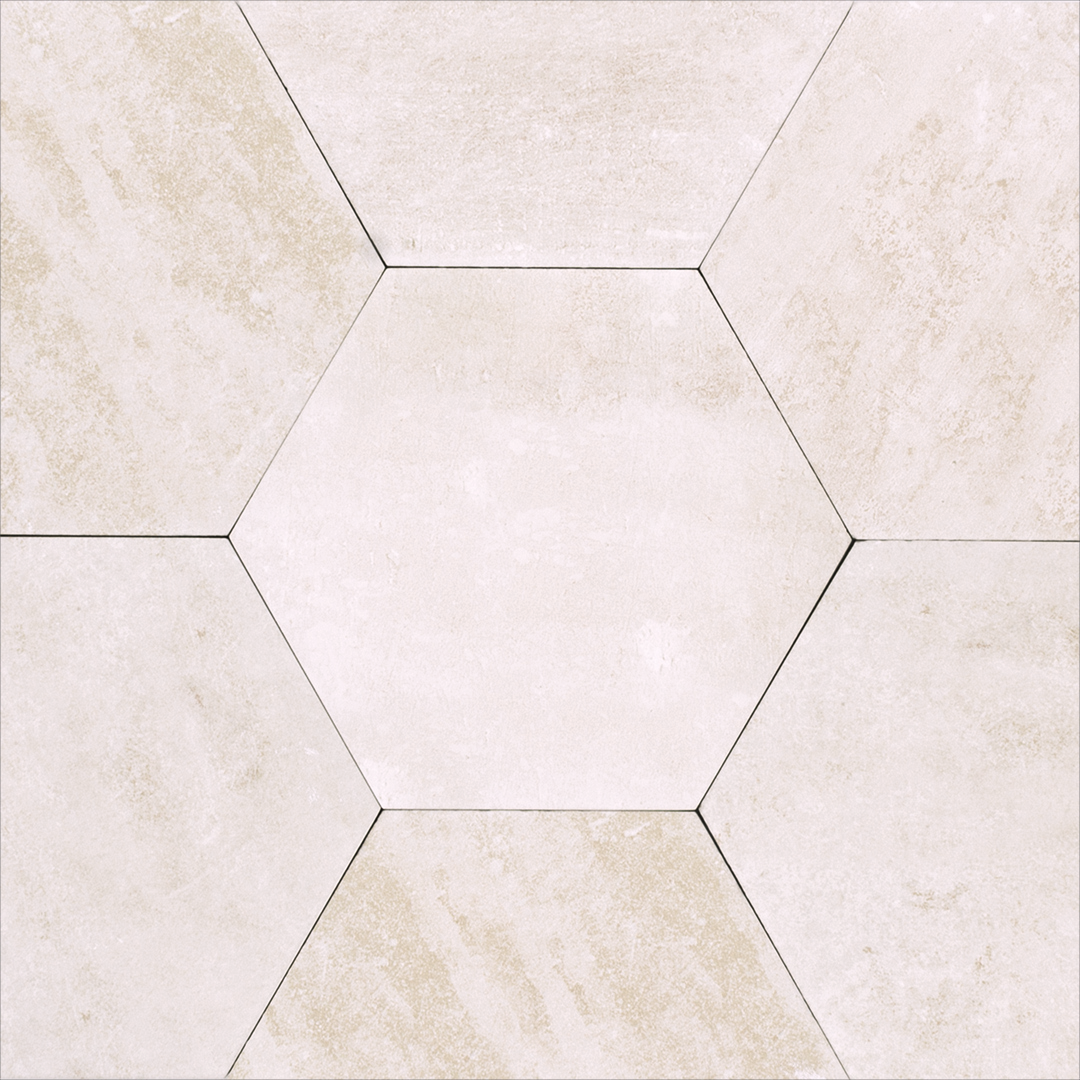 A group of 6inch clay chalk white terracotta stone look tiles. 