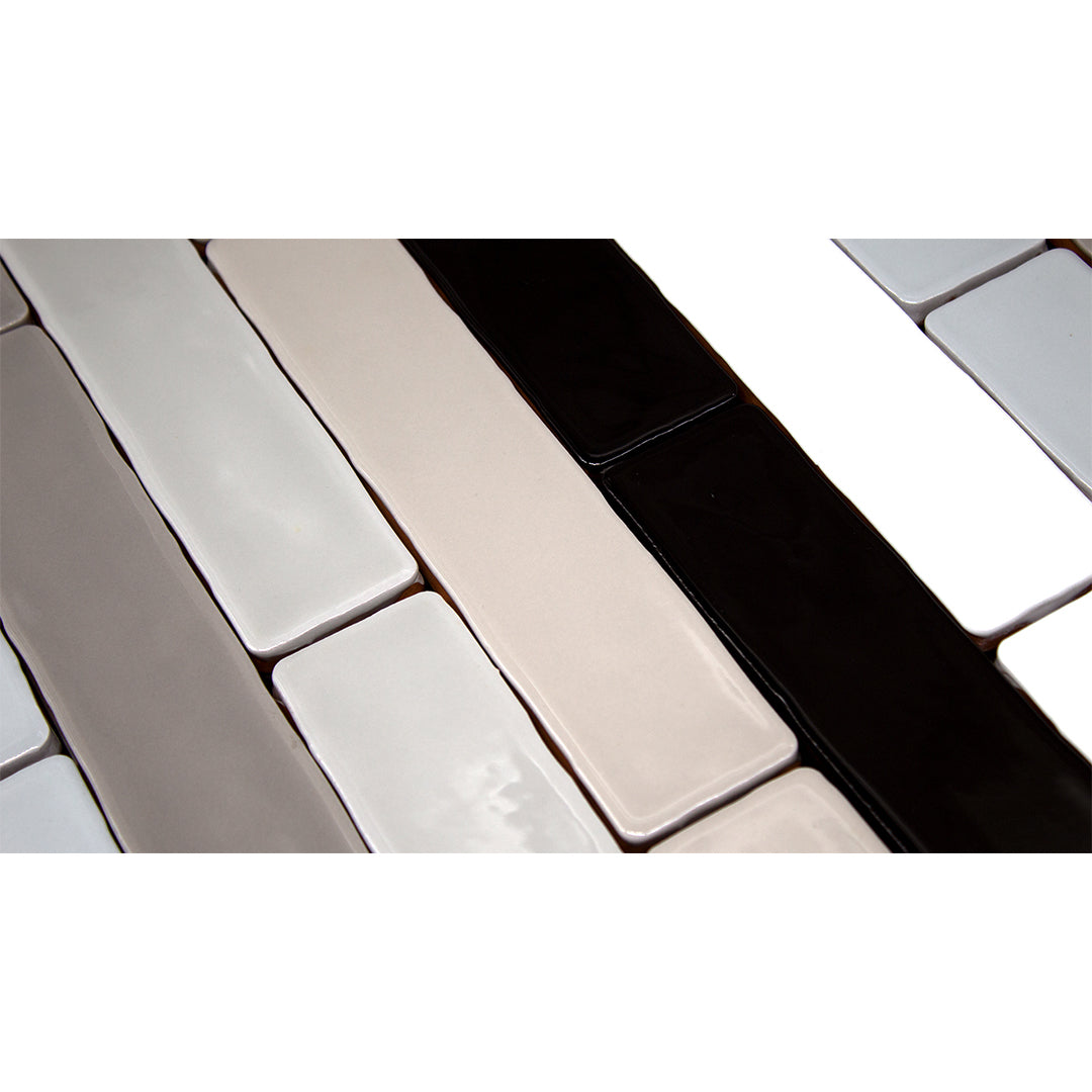 Candlestick Black modern glossy ceramic subway & candlestick tile for residential kitchen backsplash imported from Spain, Cevica Rustic Black available from TilesInspired Canada's Online Tile Store delivering across Ontario and Quebec, including Toronto, Montreal, Ottawa, London, Windsor, Kitchener, Muskoka, Barrie, Kingston, Hamilton, and Niagara renovation idea