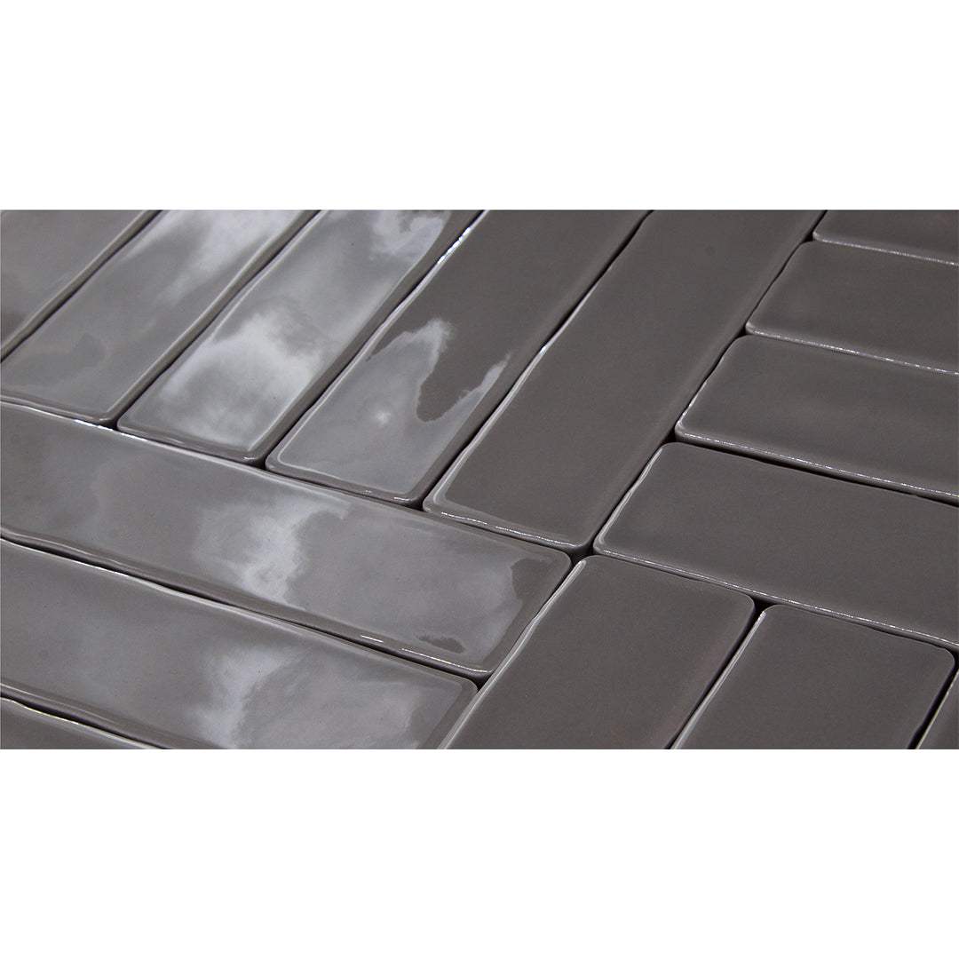 Candlestick Deep Grey modern glossy ceramic subway & candlestick tile for residential bathroom and kitchen backsplash imported from Spain, Cevica Rustic Grey available from TilesInspired Canada's Online Tile Store delivering across Ontario and Quebec, including Toronto, Montreal, Ottawa, London, Windsor, Kitchener, Muskoka, Barrie, Kingston, Hamilton, and Niagara tile idea