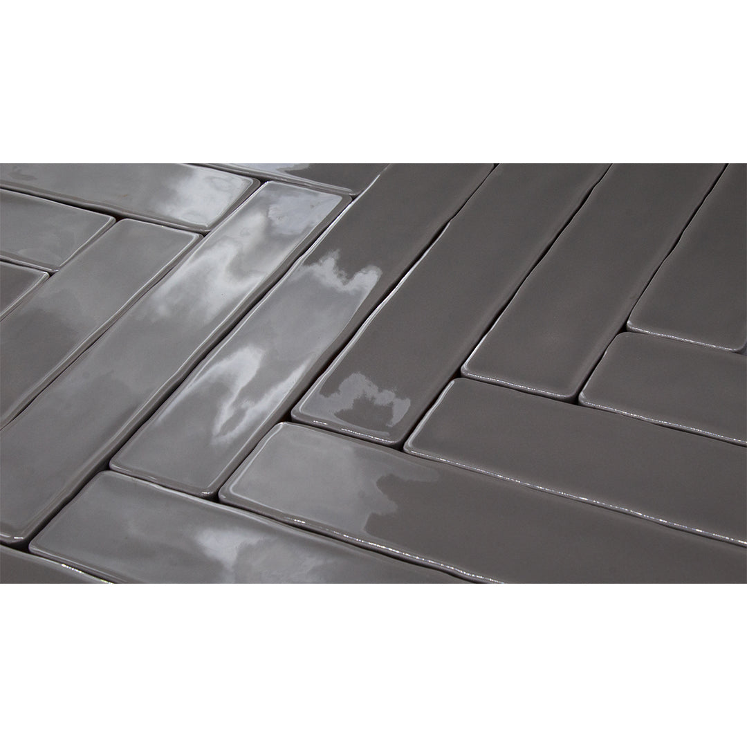 Candlestick Deep Grey modern glossy ceramic subway & candlestick tile for residential bathroom and kitchen backsplash imported from Spain, Cevica Rustic Grey available from TilesInspired Canada's Online Tile Store delivering across Ontario and Quebec, including Toronto, Montreal, Ottawa, London, Windsor, Kitchener, Muskoka, Barrie, Kingston, Hamilton, and Niagara tile idea