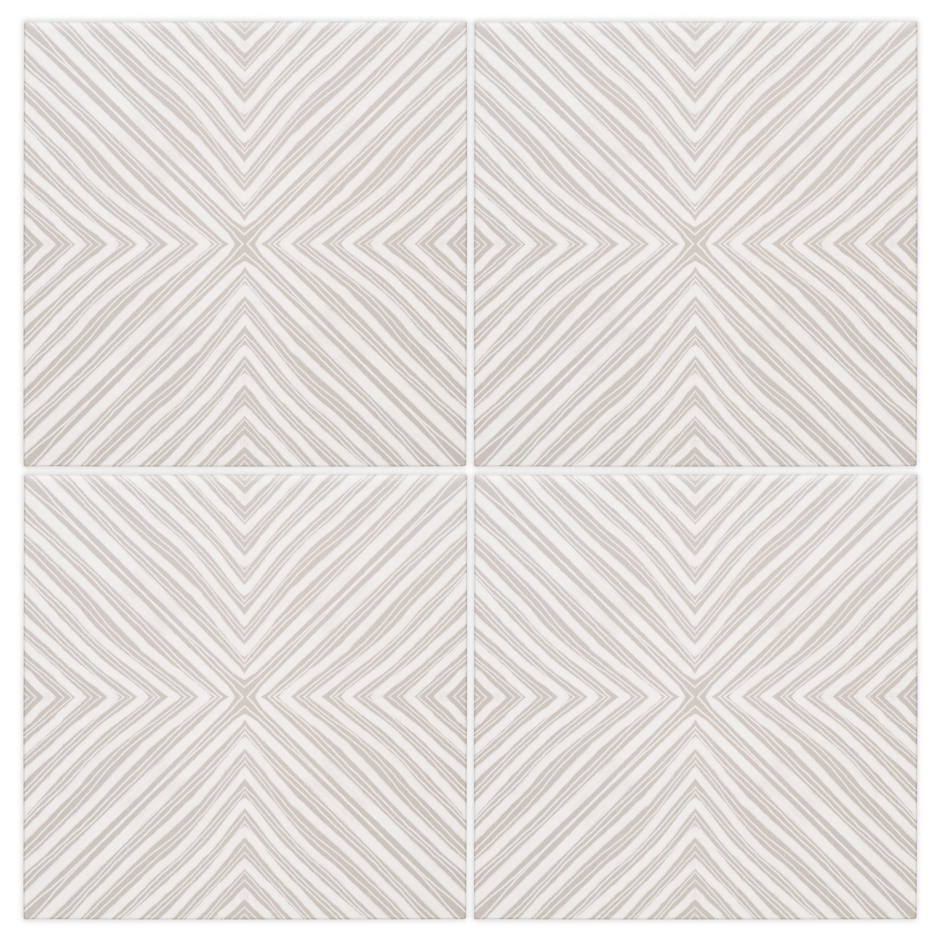 View of four Chex Greyscale classic matte porcelain decorative pattern tile for residential and commercial bathroom and kitchen floor and wall imported from Italy, Self More Decor 12 available from TilesInspired Canada's Online Tile Store delivering across Ontario and Quebec, including Toronto, Montreal, Ottawa, London, Windsor, Kitchener, Muskoka, Barrie, Kingston, Hamilton, and Niagara decoration idea