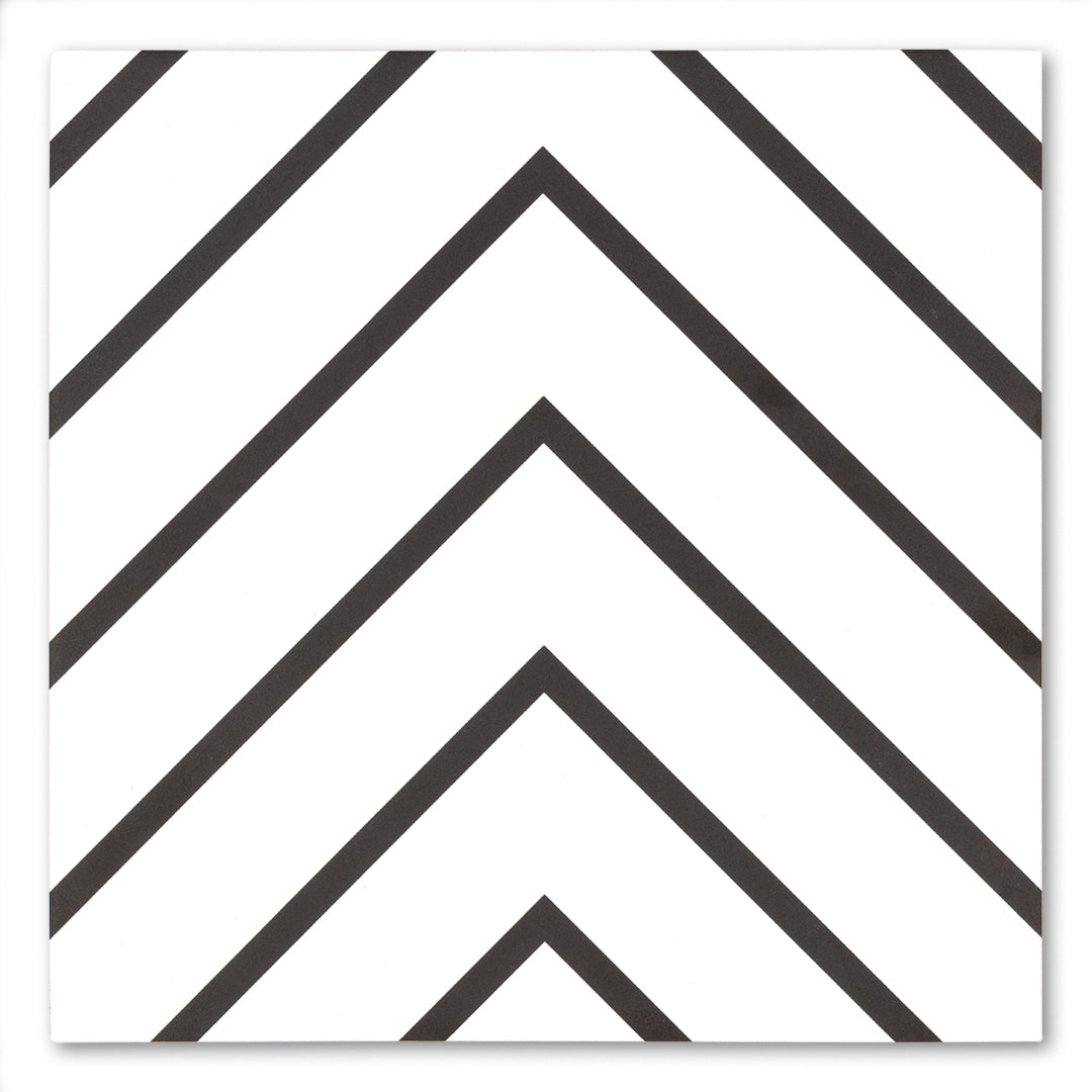 White geometric 8x8 pattern tiles with black lines. 