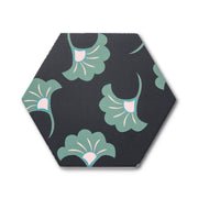 Good Vibes Blossom Black, Green, and Pink modern matte porcelain hexagon tile for commercial bathroom and kitchen floor and wall imported from Spain, Cevica Good Vibes Dec 3 available from TilesInspired Canada's Online Tile Store delivering across Ontario and Quebec, including Toronto, Montreal, Ottawa, London, Windsor, Kitchener, Muskoka, Barrie, Kingston, Hamilton, and Niagara design idea
