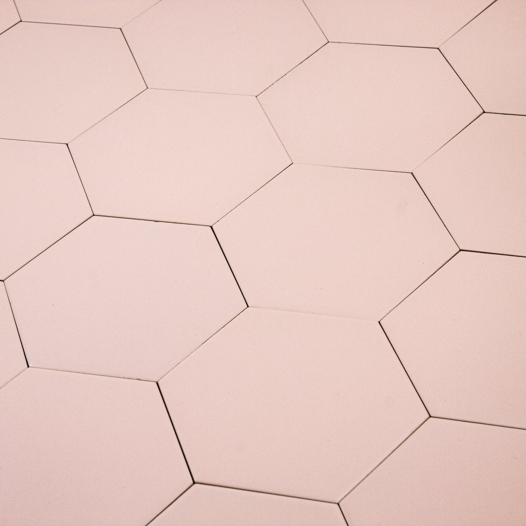 Good Vibes Blush Pink timeless matte porcelain hexagon tile for residential and commercial bathroom and kitchen floor and wall imported from Spain, Cevica Good Vibes Pink available from TilesInspired Canada's Online Tile Store delivering across Ontario and Quebec, including Toronto, Montreal, Ottawa, London, Windsor, Kitchener, Muskoka, Barrie, Kingston, Hamilton, and Niagara decoration idea