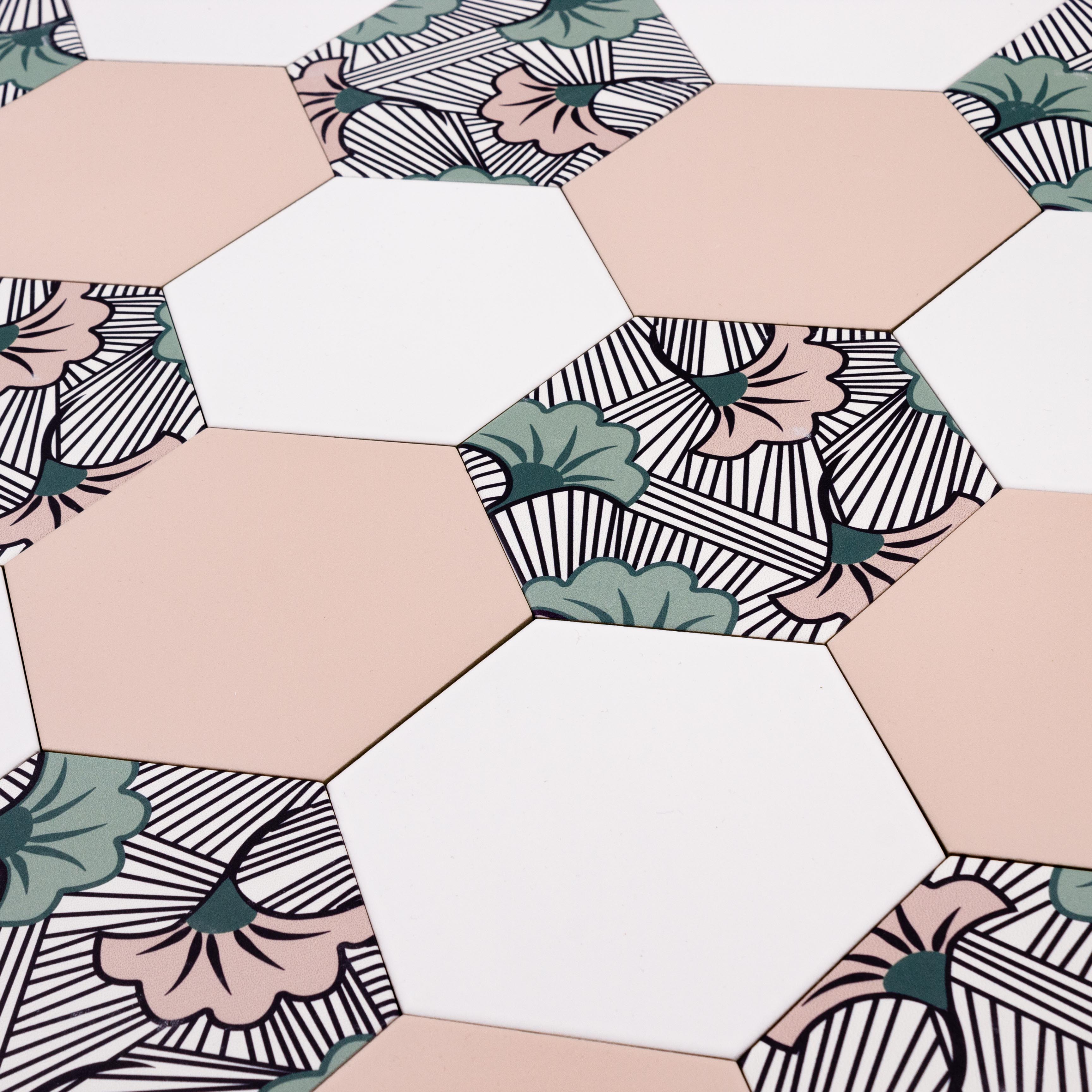 Good Vibes White White modern matte porcelain hexagon tile for residential and commercial bathroom and kitchen floor and wall imported from Spain, Cevica Good Vibes White available from TilesInspired Canada's Online Tile Store delivering across Ontario and Quebec, including Toronto, Montreal, Ottawa, London, Windsor, Kitchener, Muskoka, Barrie, Kingston, Hamilton, and Niagara decoration idea