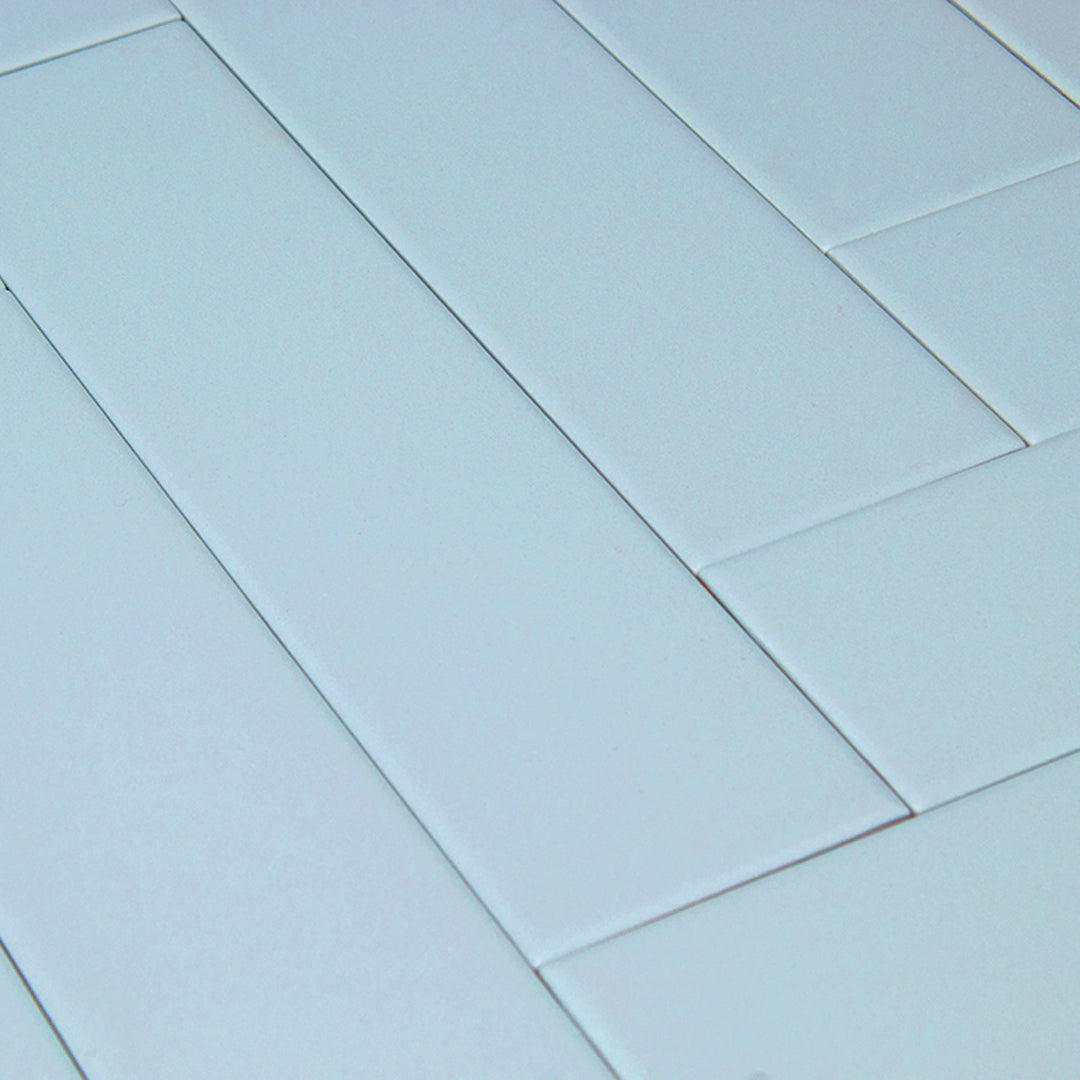 Manhattan Blue modern matte ceramic subway & candlestick tile for residential bathroom and kitchen floor and wall imported from Spain, Cevica Manhattan Turquoise available from TilesInspired Canada's Online Tile Store delivering across Ontario and Quebec, including Toronto, Montreal, Ottawa, London, Windsor, Kitchener, Muskoka, Barrie, Kingston, Hamilton, and Niagara tile idea