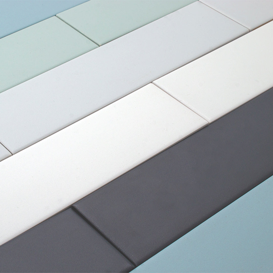 Manhattan Blue modern matte ceramic subway & candlestick tile for residential bathroom and kitchen floor and wall imported from Spain, Cevica Manhattan Turquoise available from TilesInspired Canada's Online Tile Store delivering across Ontario and Quebec, including Toronto, Montreal, Ottawa, London, Windsor, Kitchener, Muskoka, Barrie, Kingston, Hamilton, and Niagara tile idea