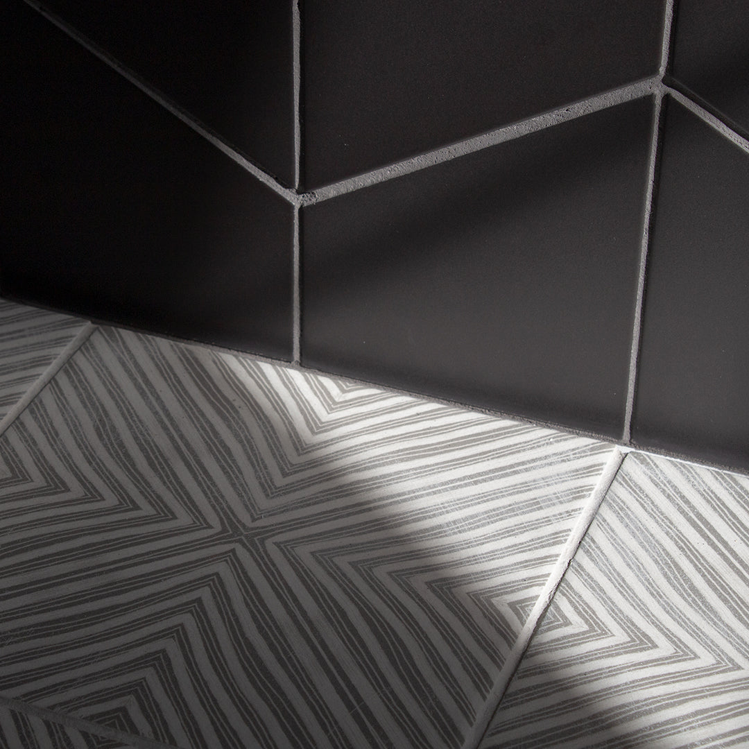 Chex Greyscale classic matte porcelain decorative pattern tile for residential and commercial bathroom and kitchen floor and wall imported from Italy, Self More Decor 12 available from TilesInspired Canada's Online Tile Store delivering across Ontario and Quebec, including Toronto, Montreal, Ottawa, London, Windsor, Kitchener, Muskoka, Barrie, Kingston, Hamilton, and Niagara decoration idea