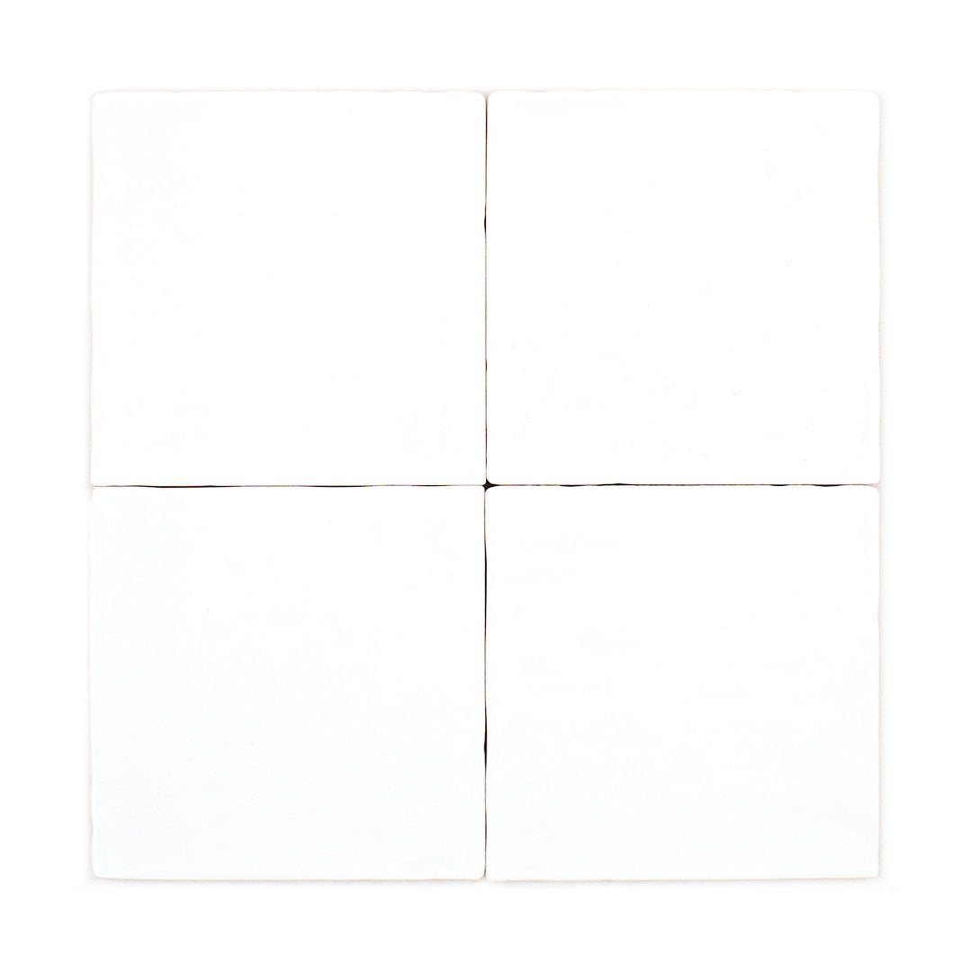 Zellige Crisp White Gloss (4.5" X 4.5") - Sample